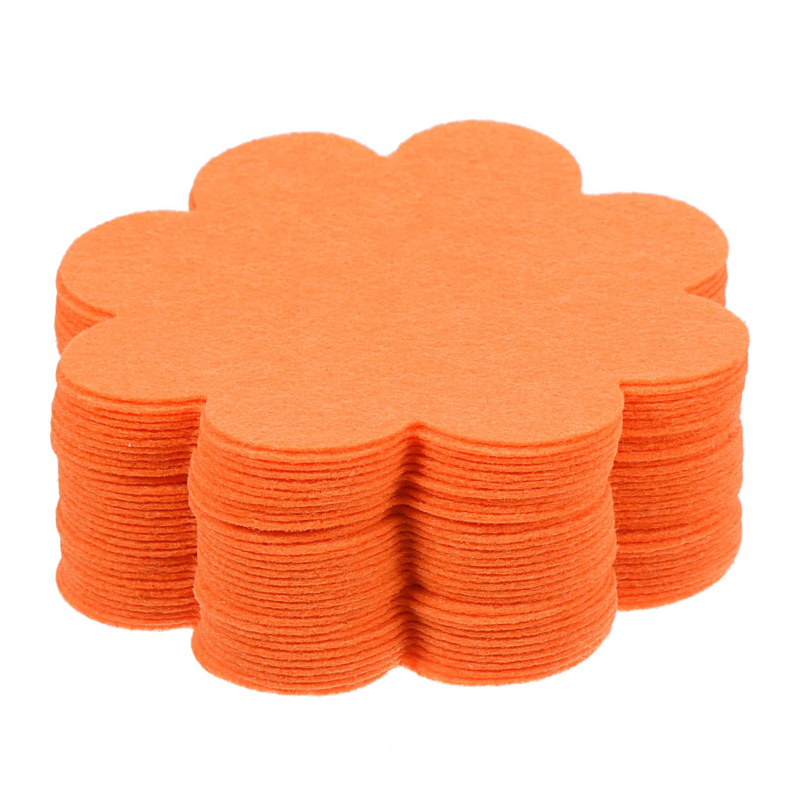 PATIKIL 4 Inch Plant Pot Hole Pad, 30 Pack Non-Woven Fabric Flower Shape Bonsai Bottom Soil Mat, Orange