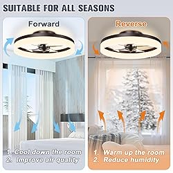 VOLISUN Low Profile Ceiling Fans with Lights and