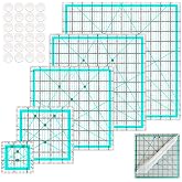 Quilting Rulers(2.5"X2.5", 5"X5", 8.5"X8.5", 10"X10",12"X12"),5 Square Ruler Quilting Templates,Quilting Ruler Acrylic Rulers