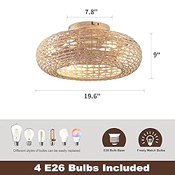 Alaruder Boho Caged Ceiling Fans with Lights Flush