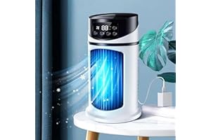 NSXCDH Portable 𝐀𝐢𝐫 Conditioners Fan, Multi-function Quiet Oscillating 𝖢𝗈𝗈𝗅𝗂𝗇𝗀 Fan Evaporative 𝐀𝐢𝐫 Cooler Timing RGB Colorful Mini Fan 5 Wind Speed/Atomization for Room Office Desk