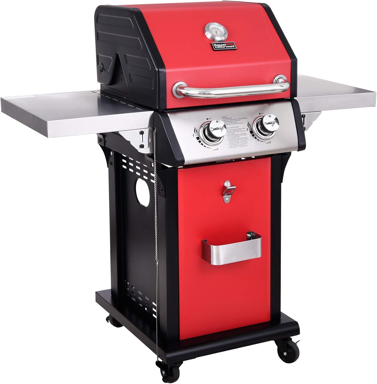 review Royal Gourmet Cabinet Patio Propane Gas Grill, 2-Burner, Red