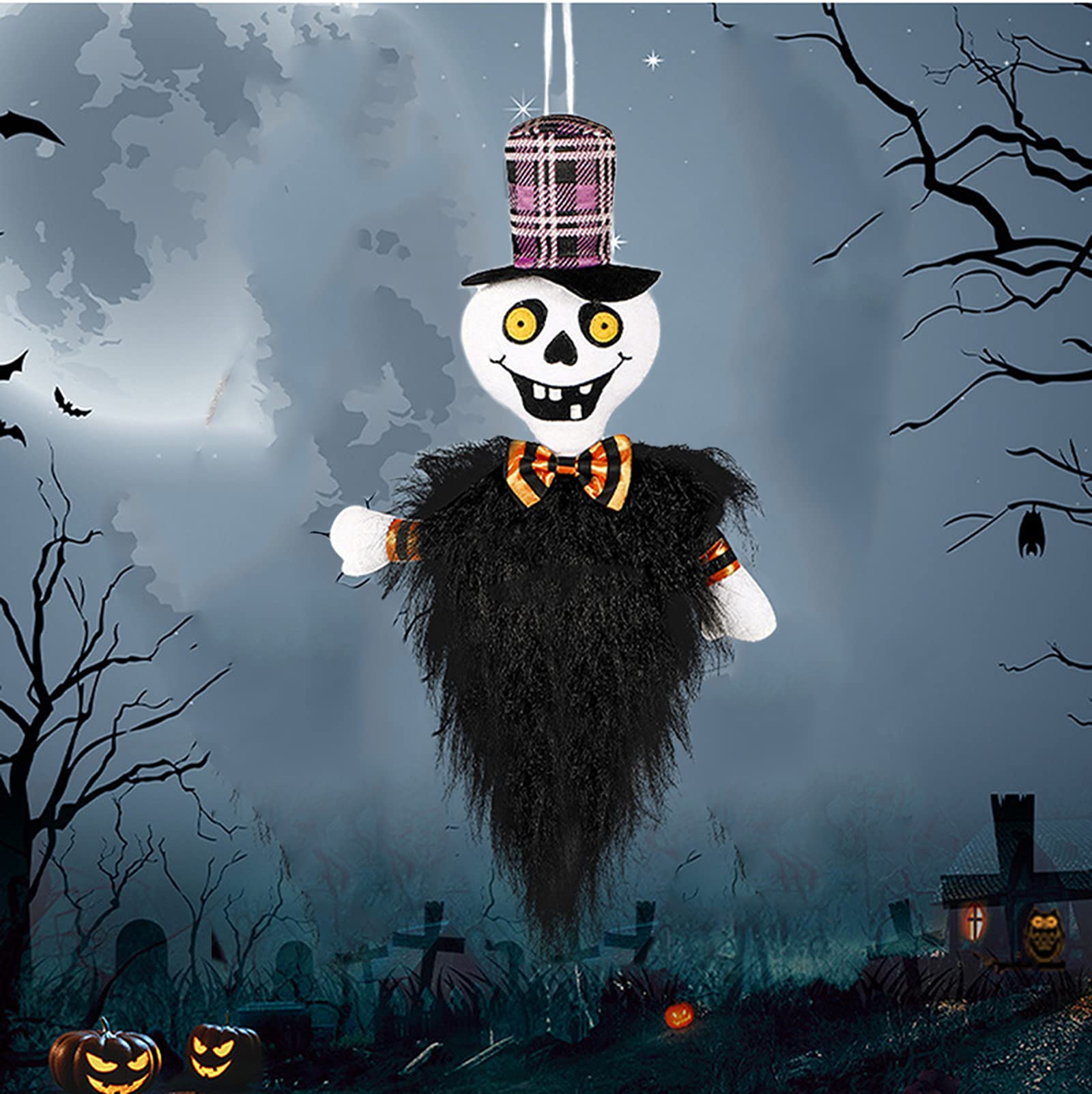 XINCHIA Halloween Ghost Hanging Decoration, 16.53inches Hanging Skeleton Ghost Scary Props Creepy Halloween Hanging Ghost Pendant Halloween Decorations Ghosts Doll Pendant for Halloween Party Decor