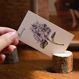 Tosnail Rustic Wood Place Card Holders Set of 50 with Kraft Cards view 6