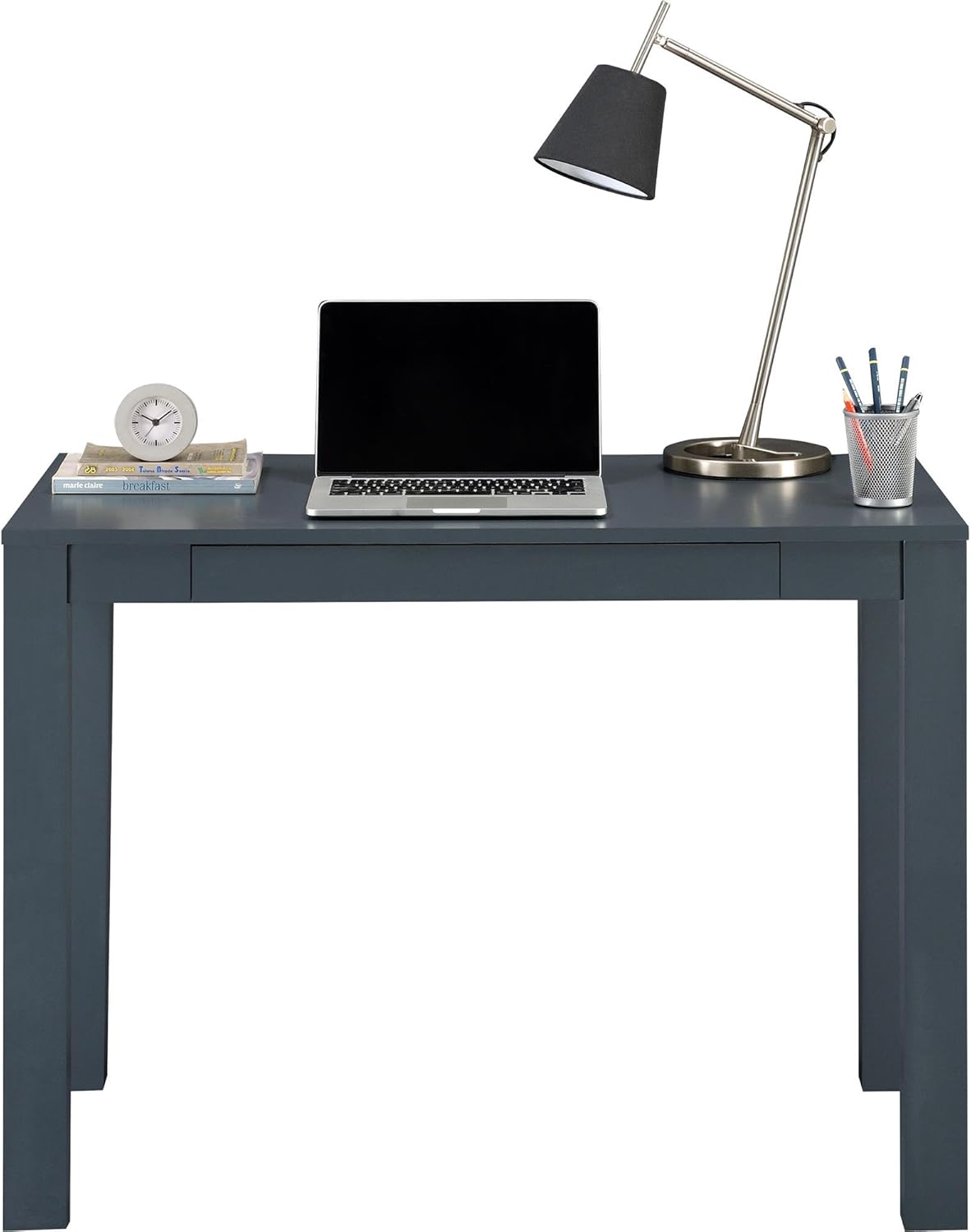 Ameriwood Home Parsons Desk with Drawer, White: Furniture & Decor