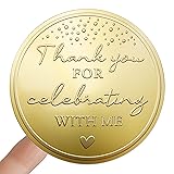 Set of 100 Thank You For Celebrating With Me Gold