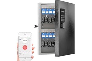DIDIHERE 32 Key Lock Box Wall Mount, Smart Key Cabinet One Time Password/APP Bluetooth/Fixed/Wi-Fi Remote/Key Unlock, Key Management for Valets/Realtors/Office/Hotel
