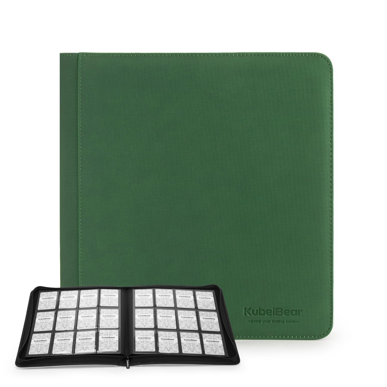 Card Binder – 720 Capacity, Zippered Trading Card Holder for MTG, Sports & Collectible Cards – Acid-Free, Durable & Travel-Friendly Storage (Green dots, 12 Pocket) Image