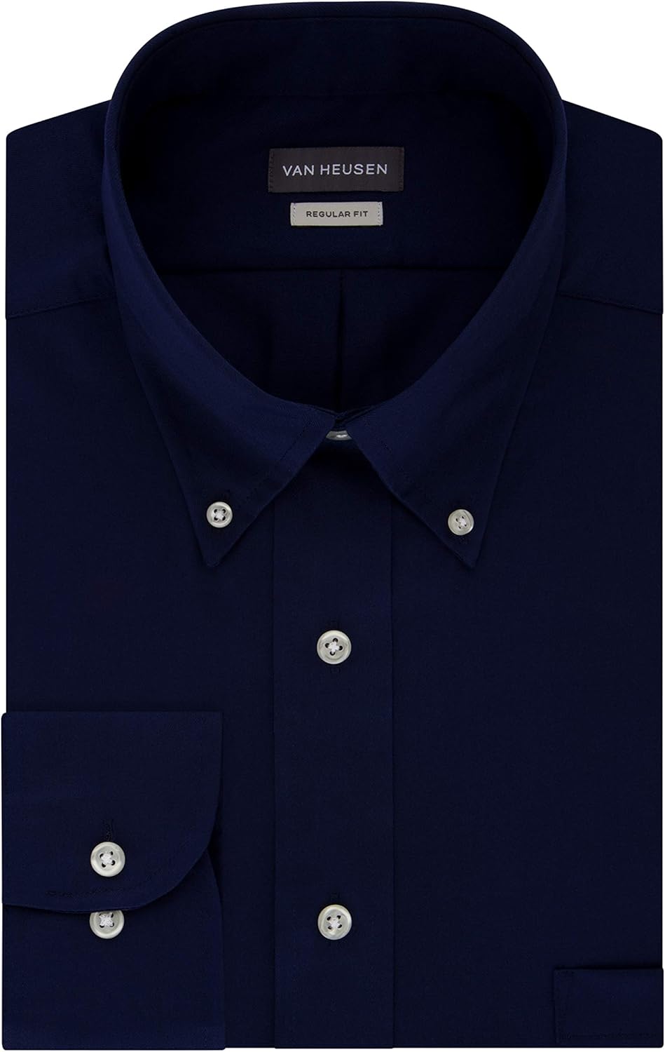 Van Heusen Mens Dress Shirts Regular Fit Twill Solid Button Down Collar at  Men’s Clothing store