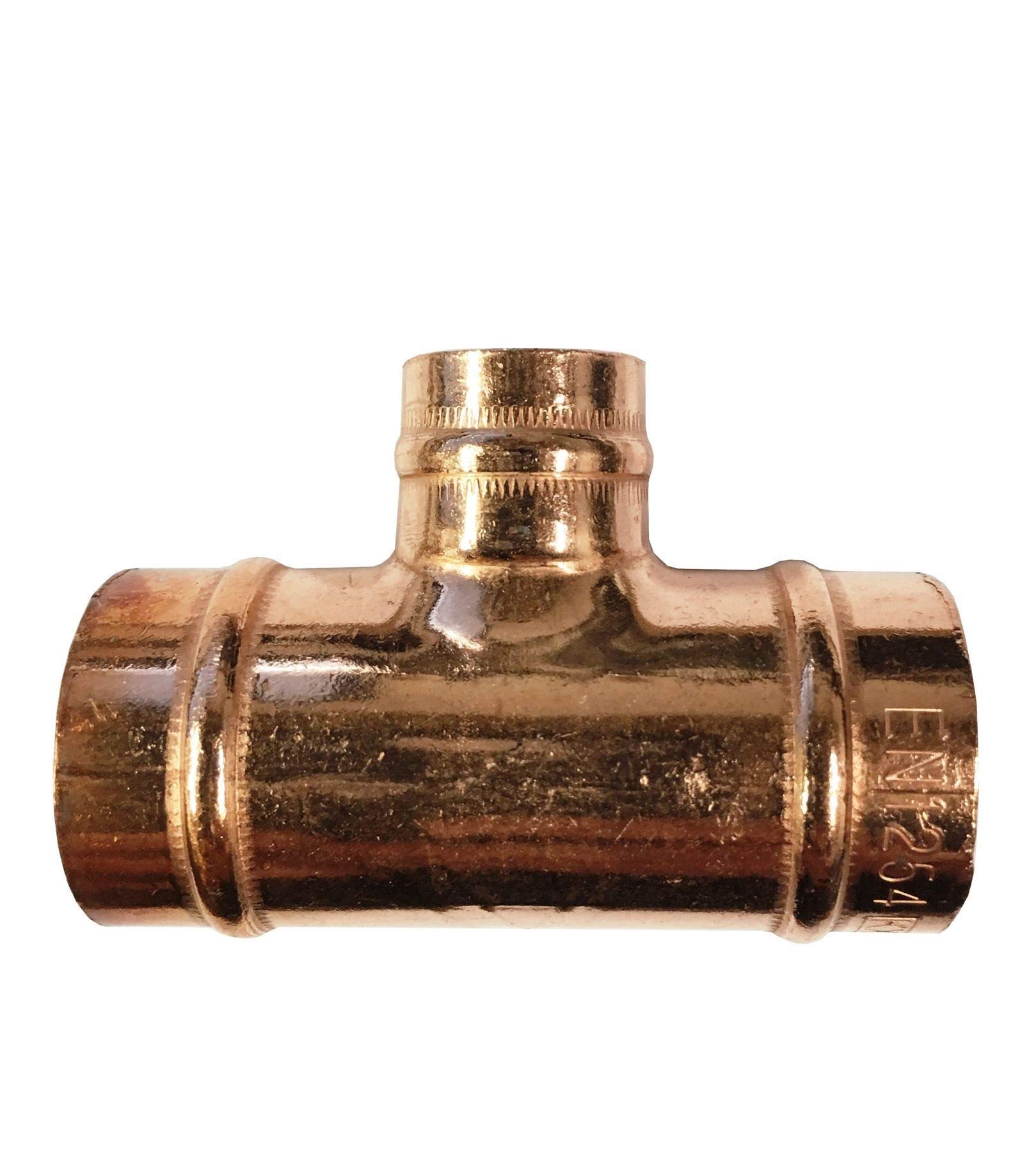 28mm x 28mm x 22mm Solder Ring Reducing Tee