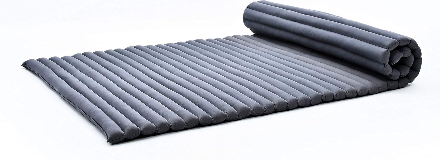 Leewadee Rollable Floor Mat L, Comfortable and Rollable Thai Mattress, Soft Massage Mat Filled with Eco-Friendly Kapok
