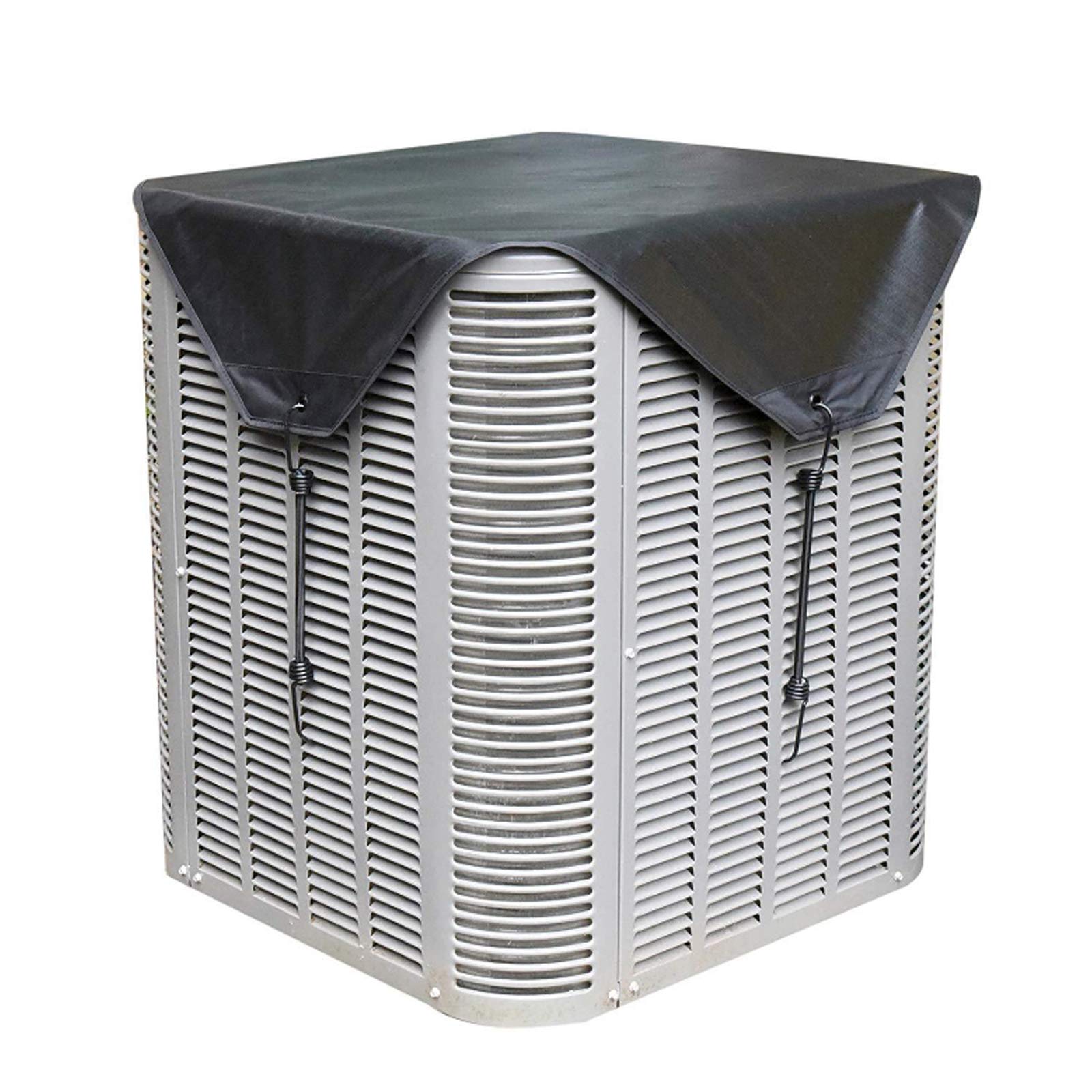 Air Conditioner Top Cover, GJCrafts 420D Oxford Fabric Outdoor AC, Anti-Dust 4 Sides Fixed Central Air Conditioner Cover for Outside Units 81*81 cm, Top Universal Outdoor AC Cover Defender, Black