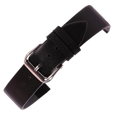 18mm Mens Environment Friendly Watch Belt Black Genuine Leather Replacement Bracelet for Business Watch
