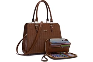 Qiyuer Satchel Purses For Women Top Handle Bag Purse And Wallet Set Work Tote Bags 2pcs