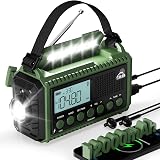 Roxicosly Wind Up Radio AM FM SW Emergency Solar Hand Crank 44400mWh 12000mAh