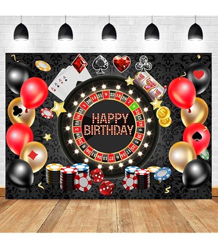 Withu Casino Night Fotohintergrund – Glitzer Gold/Rot, 2,1x1,5m, Für Partys & Fotoshootings