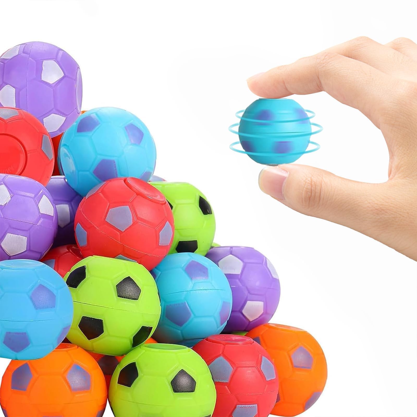 20 Pcs Boys Party bag Fillers, Football Party Bags Fillers, Fidget Spinner Soccer Balls for Boys & Girls, Party Gifts Football Favours Toys (Random Color)