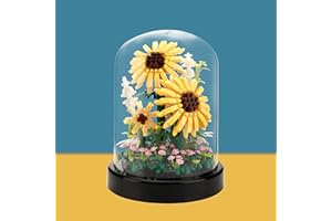TOZLU DAFDAG Building Block Sunflower Building Model Kit Micro Block Set with Transparent Display Box