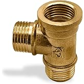 Tee Pipe Fitting 1/2" Female x 1/2" Male x1/2" Male Brass T Adapter