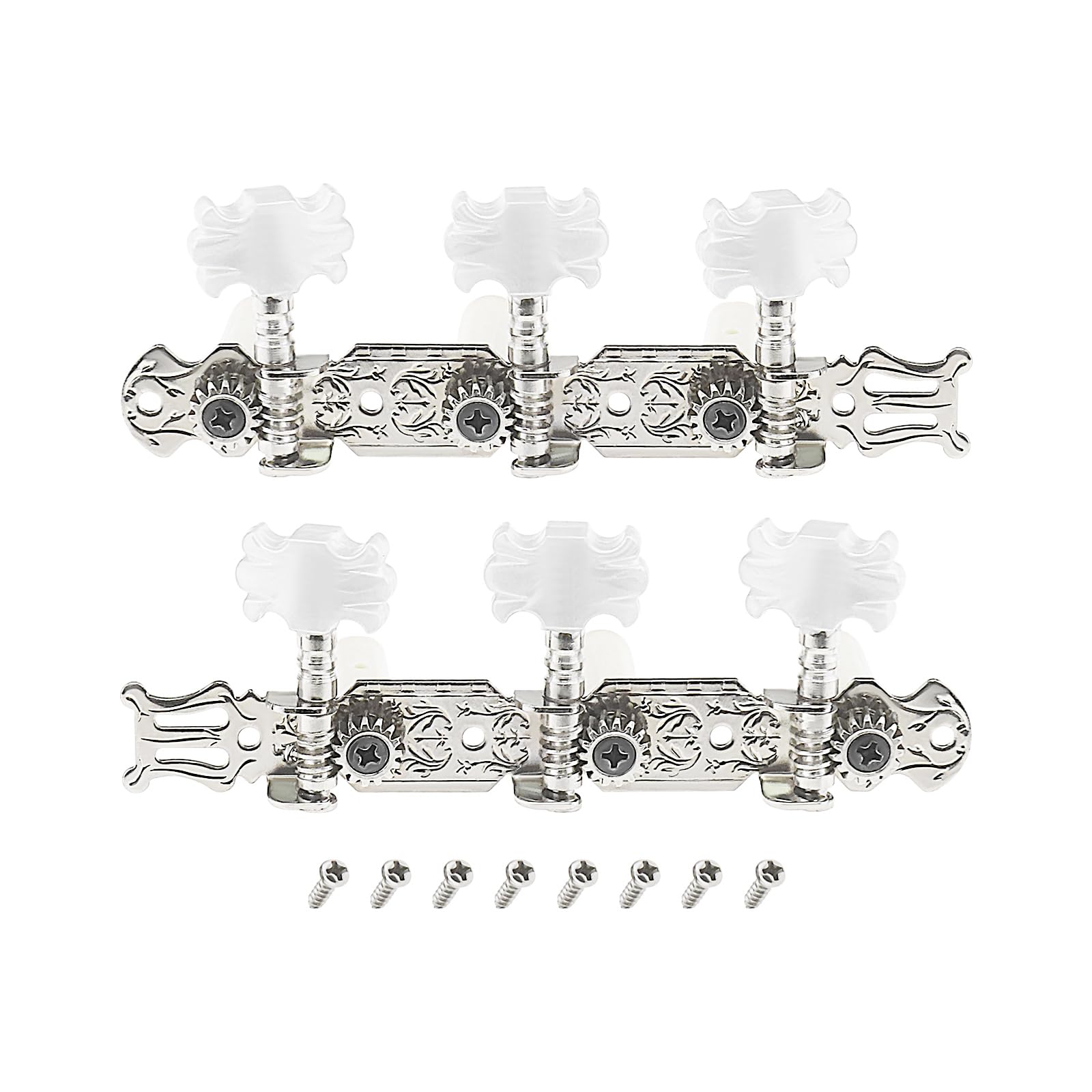 Be In Your Mind 1 Set Guitar Tuning Peg Classical Guitar Tuning Peg Tuning Keys Tuners for Classical Guitar with Mounting Screws Metal Tuners Silver 12.2x4.2x4cm