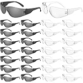 WFEANG Safety Glasses - Clear Protective Eyewear with ANSI Z87.1, Scratch & Impact Resistant, Eye Protection for Work, lab, construction (15pack Clear + 15pack Grey)