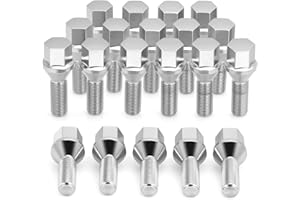 SUCOSO M12x1.25 Lug Bolts for Jeep Renegade Cherokee, 20pcs One-Piece Design Replace Swollen Original Wheel Studs for Compass Chrysler 200, 12x1.25 Chrome Lug Studs for Dodge Dart Replace OE#53182366