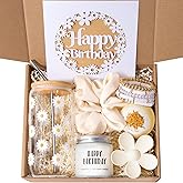 isolune Birthday Gifts For Women, Teen Girl, Her - Gift Baskets with Cute Daisy Aesthetic Glass Cups Gift Set 7pcs - Perfect for Girl, Sister, Daughter, Friends