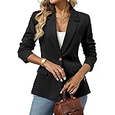 ELLEVEN Women’s Knit Blazer for Business Casual, Stretchy Slim Fit Work Office Suit Jackets with Pockets