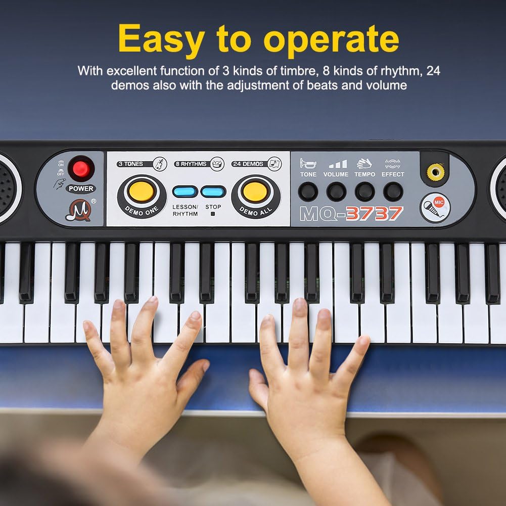 Electric Piano Musical 37 Keys Digital Music Electronic Keyboard Key Board Kids Instruments Toy with Microphone - Image 3
