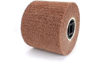 BAISIKY 120x100x19mm Non-Woven Abrasive Wire Drawing Polishing Burnishing Wheel Flap Brush for Surface Treatment Stainless Steel, Aluminum, Copper, and More - 240 Grit