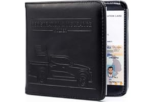 CANOPUS Car Registration and Insurance Holder, Magnetic Closure, Embossed Card Document Holder, Vehicle Glove Box Organizer, Wallet for Auto, SUV, Motorcycle, Truck, Waterproof, Truck Model
