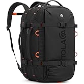 Tolaccea Travel Backpack 40-50L, 16" Laptop Carry On Duffle for Travel Work | 40-50L Expandable, TSA Approved 180&deg; Open, 3L Wet-Dry Pocket, RPET Fabric, 3-in-1 Convertible Carry, Detachable Waist Belt