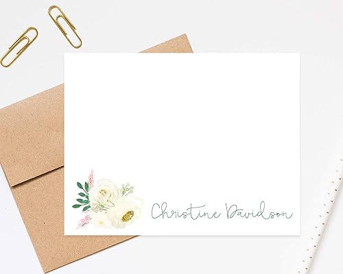 floral note cards and envelopes