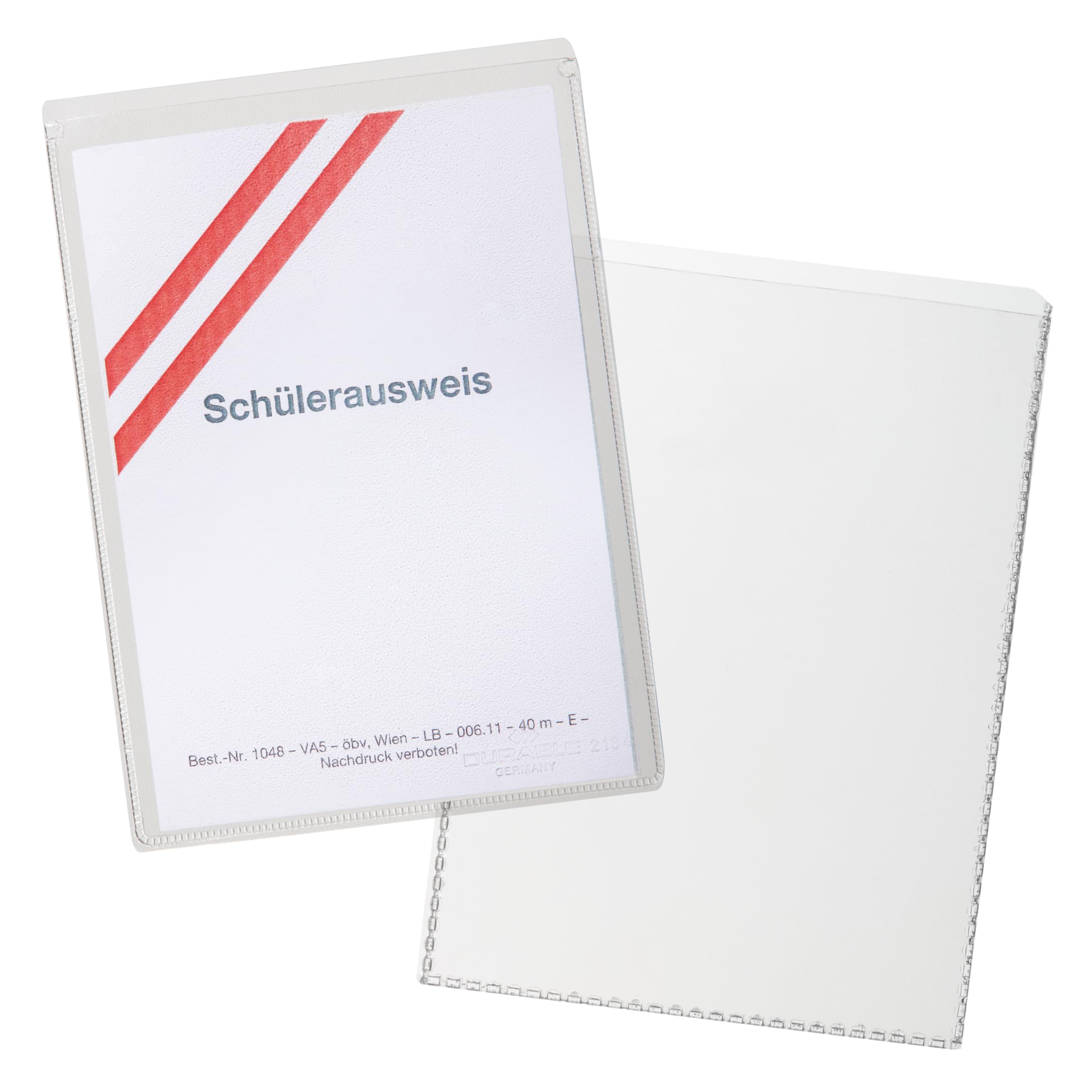 Durable 213419 Protective ID Card Cover for DIN A7 74 x 105 mm Documents Pack of 10 Transparent