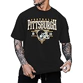 PNORATM Team Color Football Shirt for Men: Game Day Season Shirts Football Team Fans Short Sleeve Tops