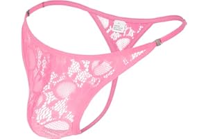 JOCKLAND Mens Lace Thong Sexy Low Rise T-back G-string with Adjustable Stretch Waistband Comfortable Men's Thong Underwear