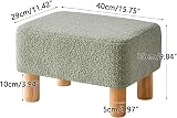 YMYNY Footstool Rectangle Pouf Ottoman with Wooden Legs 40x29x25CM Green view 3