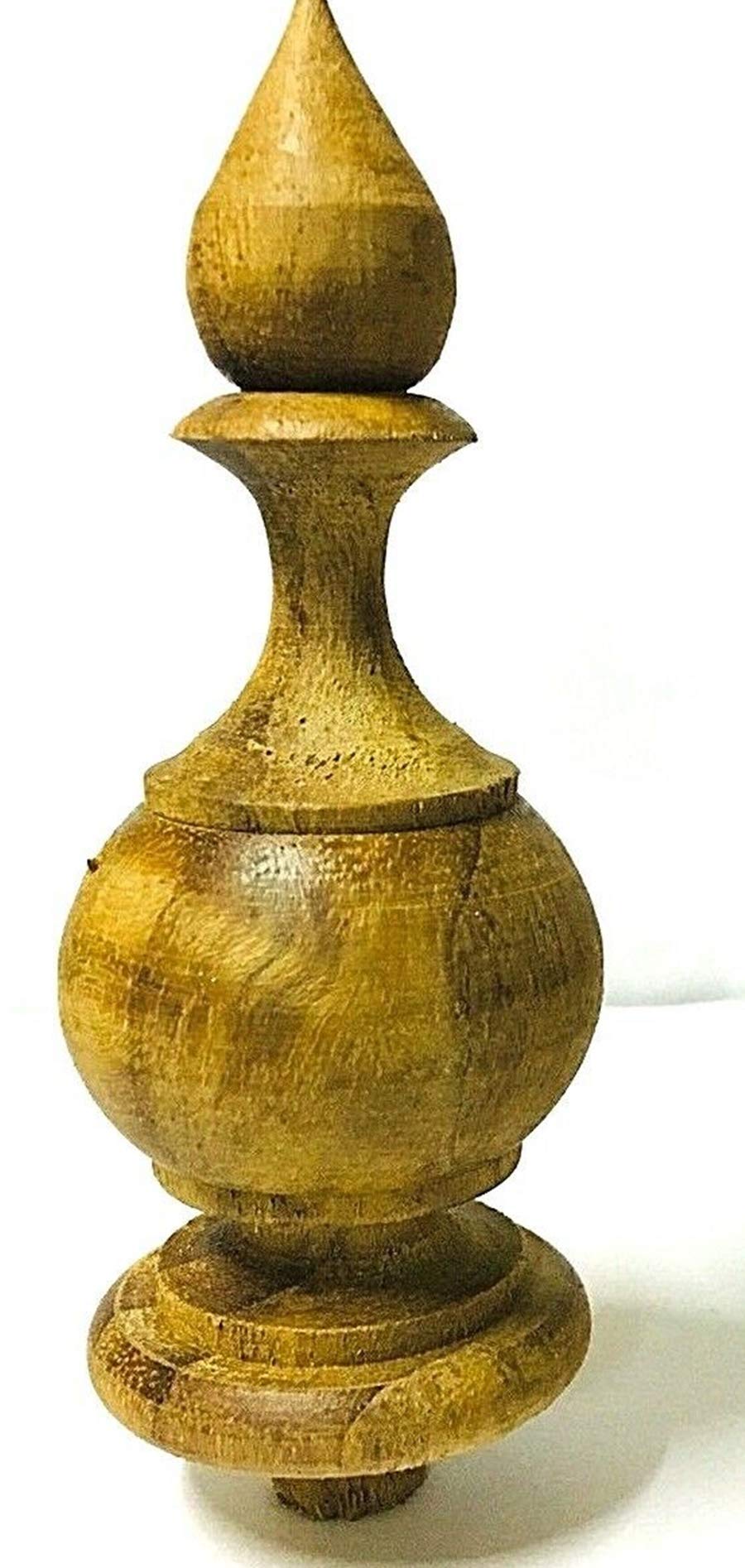 Sittikatechai 4” High 1 6/8” Dia. Teak Wooden Round Finial Replacement for Bed Post Clock Furniture Décor