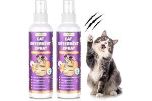 CUDORY 2 Pack Cat Deterrent Spray Indoor & Outdoor– Cat Repellent Spray for Scratching & Marking – Anti-Scratch Deterrent for Furniture, Walls, Cords & Plants – Cat Spray for Training & Behavior Correction
