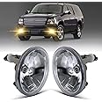 Driving Fog Lights for 2007-2013 Avalanche/ 2007-2014 Chevy Suburban/Tahoe/ 2015-2016 Colorado/ 2010-2013 Camaro/ 2015 Silverado/GMC Acadia/Yukon, 1 Pair Front Bumper Driving Fog Lamps (Clear Lens)
