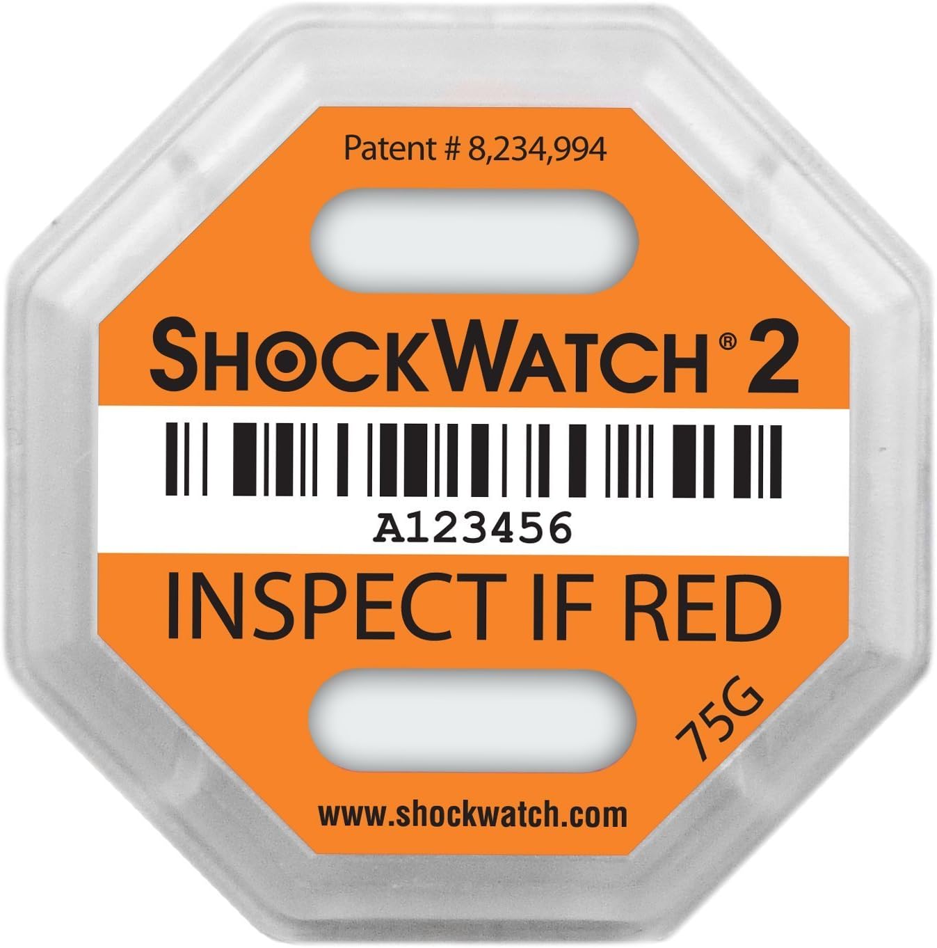 Shockwatch 2.0 75G Impact Shipping Indicators - Transportation Device to Prevent & Record Shipping and Storage Damage | 50 Pack