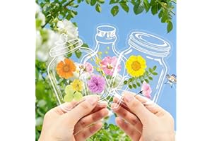 100pcs Transparent Dried Flower Bookmarks-DIY Bookmarks, 2026 Upgraded Dried Flower Bookmark Making Kit, Clear Jars Shaped St