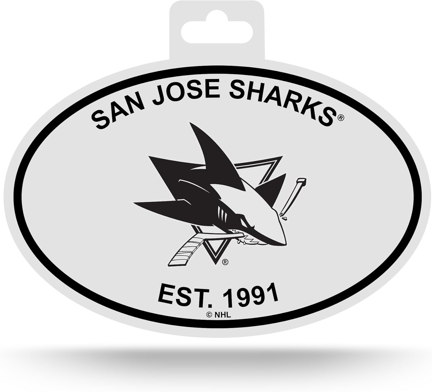 NHL Black and White Team Logo Oval Sticker