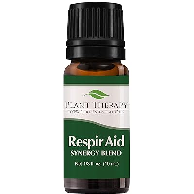 Plant Therapy Respir Aid Essential Oil | Sinus, Airway and Congestion Clearing Synergy Blend | 100% Pure, Undiluted, Natural Aromatherapy, Therapeutic Grade | 10 milliliter (1/3 ounce)