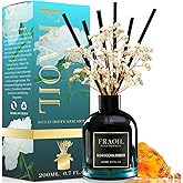 Moroccan Amber Reed Diffuser, Reed Diffuser Set 6.7 fl oz (200 ml) with 6 Reed Sticks, Home Fragrance Reed Diffuser for Bathroom Shelf House Bedroom Office Decor
