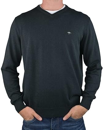 Fynch Hatton Pullover mit V-Ausschnitt Charcoal SF-211-1267