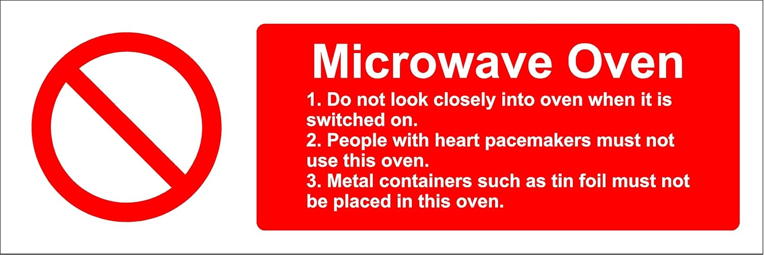 Hygiene catering Microwave Oven safety sign Self adhesive sticker 150mm x 50mm Amazon.co.uk