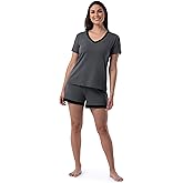 Fruit of the Loom Women's Short Sleeve Tee and Short 2 Piece Sleep Set