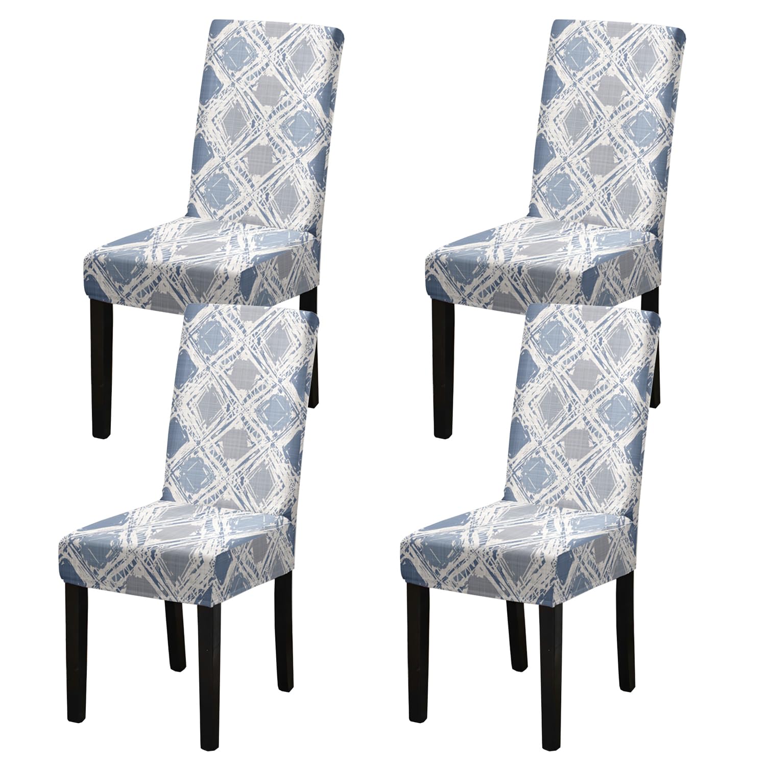 HZDHCLH Chair Covers Slipcovers 4/6 PCs Stretch Removable Washable Short Dining Chair Protector Cover Seat for Hotel,Dining Room,Ceremony (blue kite,4 PCS)