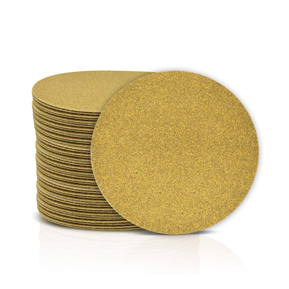 SPEEDWOX 100 Pcs 6 Inches Sanding Discs 100 Grit Dustless Hook and Loop Sandpaper for Random Orbital Sander Yellow Finishing Discs for Automotive Woodworking